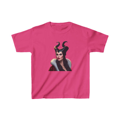 Maleficent Kids Tee in vibrant pink, presenting the enchanting Maleficent character from Disney, designed for kids to express their unique style.