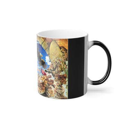 View of the enchanting Discworld Small Gods Colour Morphing Mug with intricate features and vibrant artwork, embodying style and sophistication for a premium coffee experience.