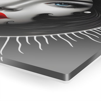 Close-up of the Artful Expressions Yin-Yang Acrylic Print demonstrating its depth and high-quality finish, highlighting the intricate design elements that create a luxurious art piece.