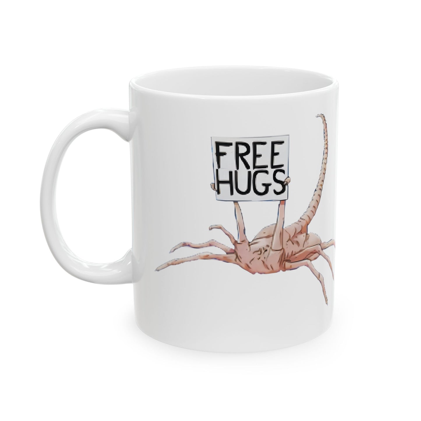 Alien Xenomorph Facehugger Free Hugs  Ceramic Mug,  Office Mug,