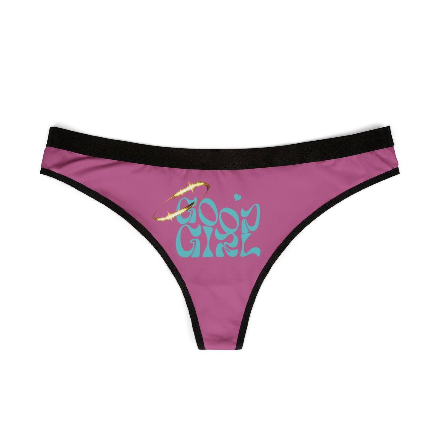 WOMENS NAUGHTY CHEEKY SEXY THONG PANTIES GOOD GIRL DESIGN