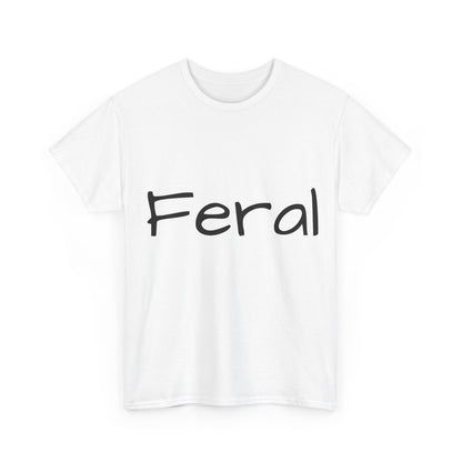 Feral Graphic Unisex T-Shirt with an eye-catching artistic design in white, offering luxurious comfort and style for artistic individuals.