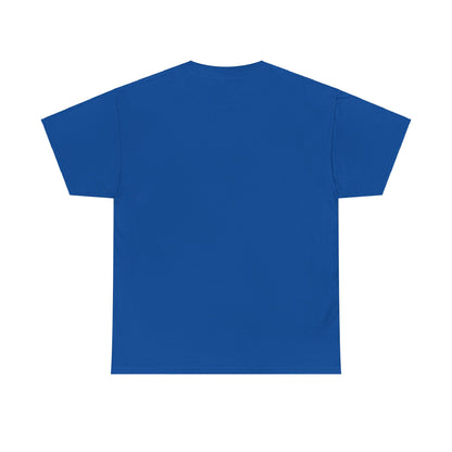 Back view of the PLUTO Retro Graphic Unisex T-Shirt in a rich blue hue, emphasising the comfort and quality of soft cotton craftsmanship.