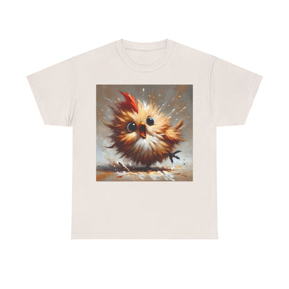 Explosive Joy Tee - Cartoon Bird Edition in cream displaying a captivating bird design, ideal for bird lovers and cartoon enthusiasts alike.