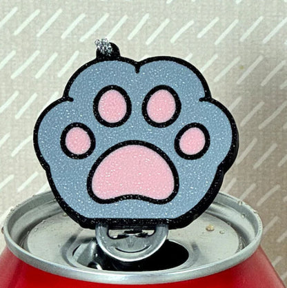 Skull Design Soda Can Tab Opener With Keychain Strap - a charming paw print opener on a can, offering a playful touch to your beverage accessories.