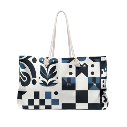 Close-up view of the durable rope handles on the Lorelei Beaumont Luxe Weekender Bag by Dazzling Dreams Studio, showcasing strength and comfort.