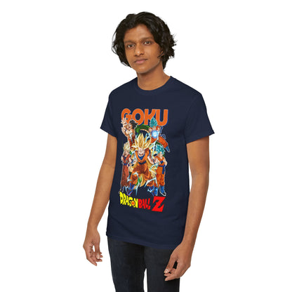 Premium Goku Dragon Ball Z T-shirt featuring a vibrant design with Goku and the Z fighters, perfect for anime enthusiasts.