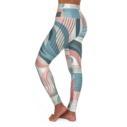 Dazzling Dreams Studio Fitness Fusion Ignite Pastel Leggings featuring a contemporary abstract design, showcasing soothing pastel colours and stylish patterns for a luxurious look during workouts.