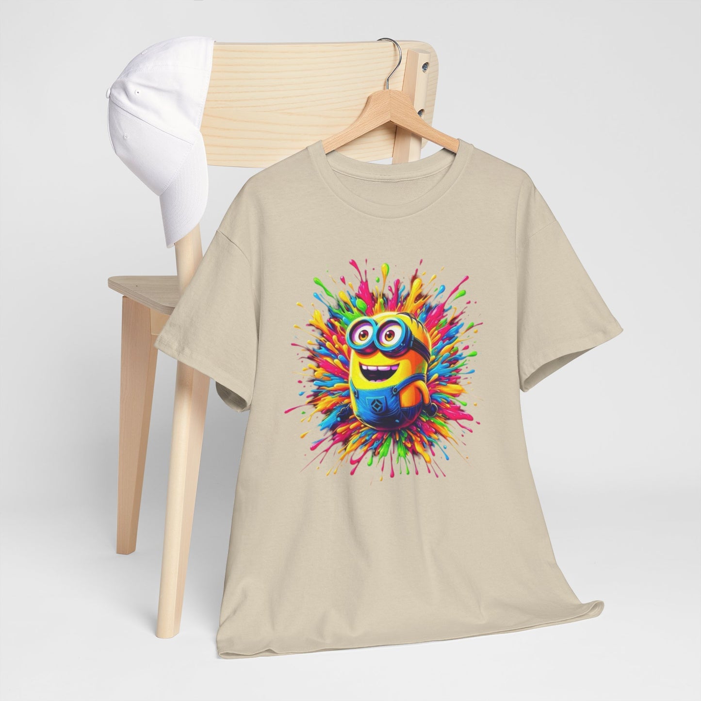 Funny T-Shirt Men's Minion Paint Splash Graphic Tee Artistic Unisex TEE Women´s