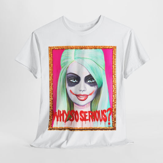 Why So Serious Joker Barbie Women's Graphic T-Shirt - Trendy Pop Art Design Tee