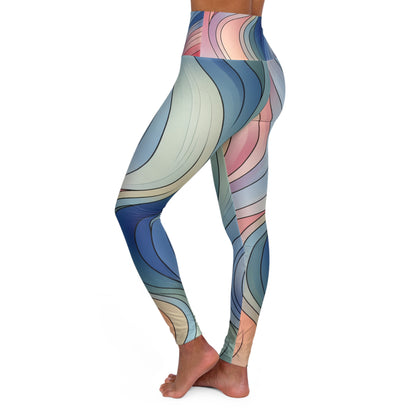 High-waisted design of Pastel Prism Leggings by Dazzling Dreams Studio, offering a flattering silhouette and luxurious comfort for everyday elegance.