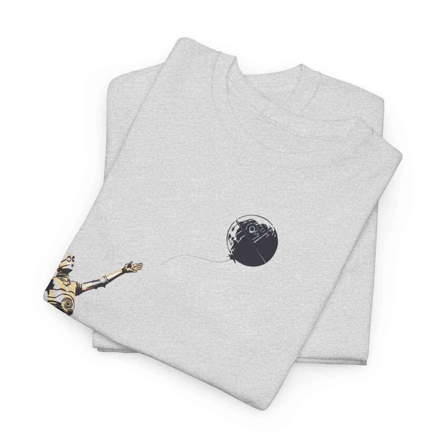 Star Wars T-Shirt - C-3PO & R2-D2 with Death Star Balloon - Funny Graphic Men's