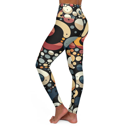Emerson Belleau High-Waisted Patterned Leggings from Dazzling Dreams Studio, featuring a chic modern design with unique blob shapes for luxury activewear.