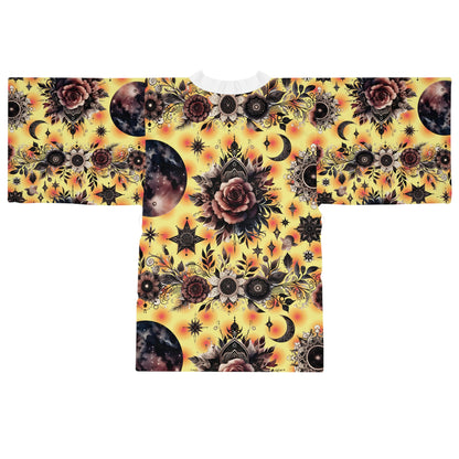 Floral Kimono Robe in splendid floral and astral designs, ideal for versatile dressing or lounge wear sophistication.