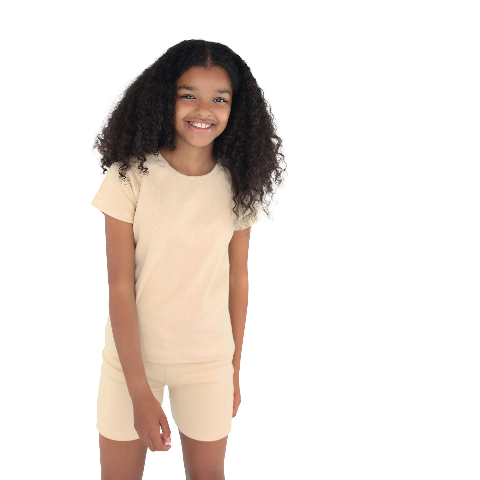 Premium ribbed cotton summer shorts set for children by DreamBuy, lightweight and breathable for ages 3-8.