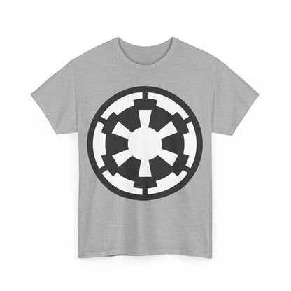 Galactic Empire Star Wars Retro Logo Graphic Tee Unisex in light grey with iconic logo displayed prominently, ideal for fans and fashion enthusiasts.