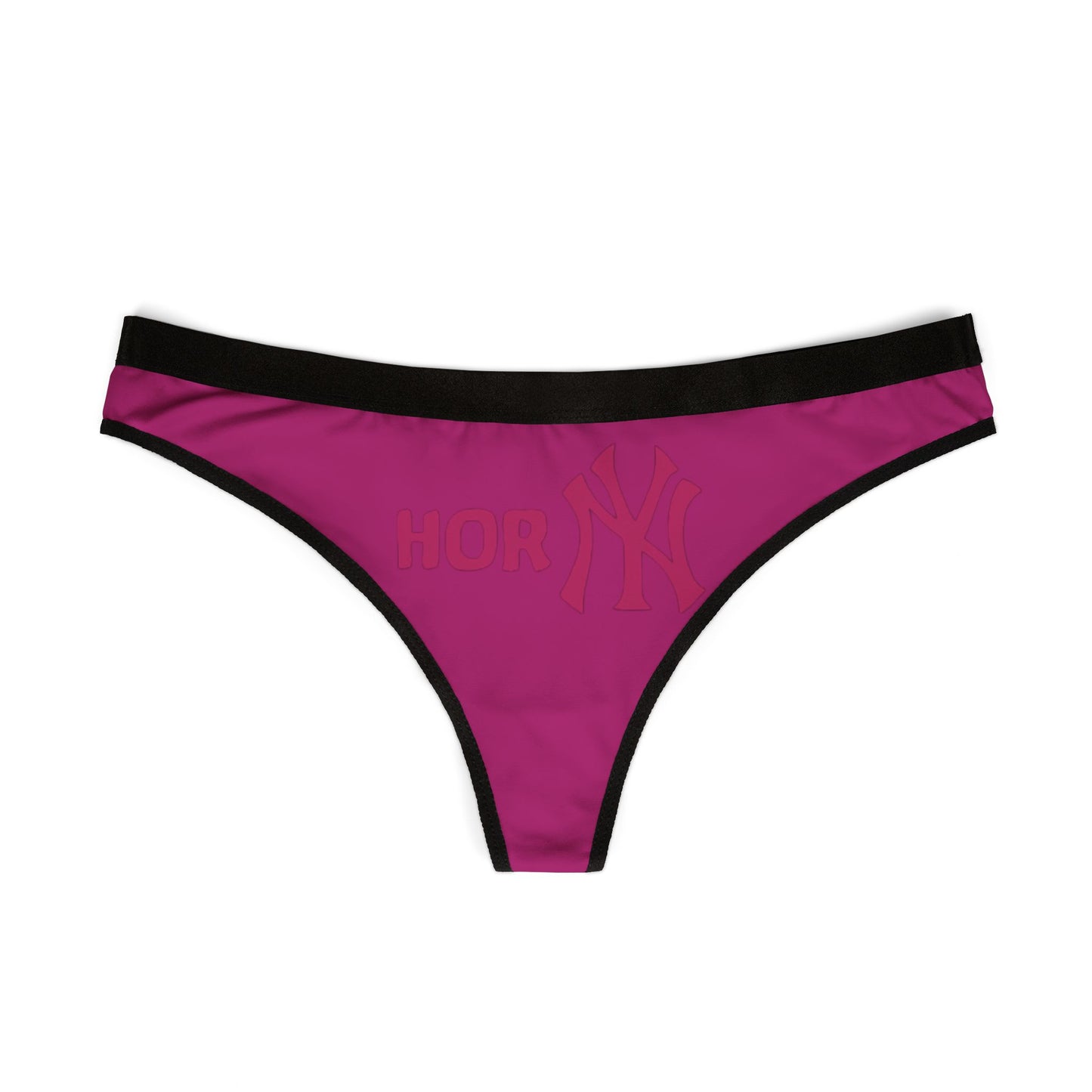 WOMEN'S NAUGHTY THONG PANTIES - CHEEKY SEXY "HORNY" DESIGN FOR FUN & FLIRTATION