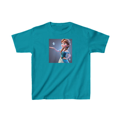 Elegant Kids Frozen Anna Heavy Cotton T-Shirt with a delightful Anna motif, designed for the discerning tastes of young princesses.