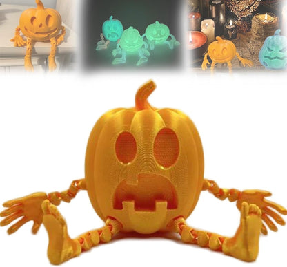 Halloween 3D Printing Pumpkin Decorations, presenting a vibrant yellow pumpkin with playful limbs, designed to enhance your luxurious Halloween ambience.