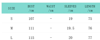 Size chart for Women's ODB Graphic Print Tassel Tee, detailing measurements for optimal fit in a luxury fashion context.