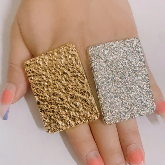 Elegant gold plated rings set for women featuring adjustable designs and assorted geometric shapes for a trendy fashion statement.