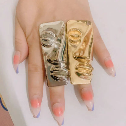 Fashion-forward chunky gold rings designed for women, embodying contemporary style with a hint of glamour.