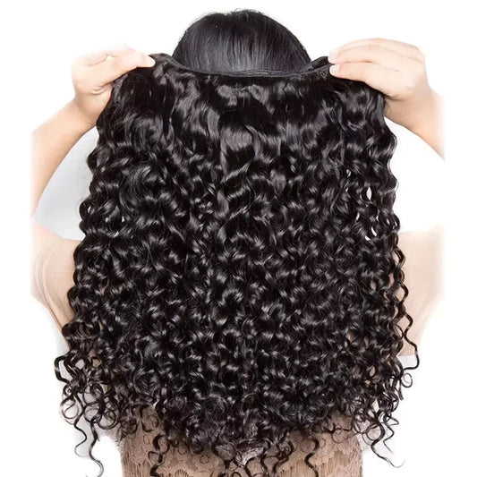 Luxurious 15A Burmese Curly Bundles showcasing 100% unprocessed human hair with a deep wave texture, ideal for elegant hairstyles.