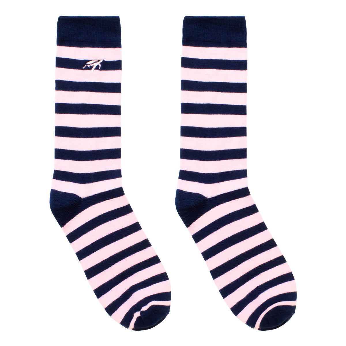Luxurious navy and pink striped bamboo children's socks, soft and hypoallergenic for ultimate comfort.