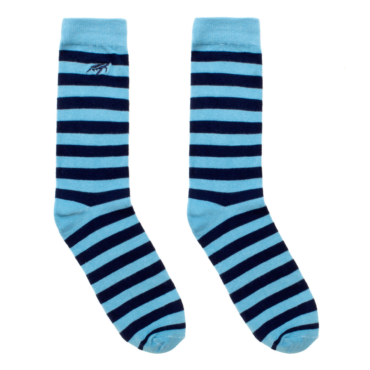 Luxurious Mullins Bay children's bamboo socks in ocean and navy stripe design, featuring soft, antibacterial fabric for ultimate comfort and freshness, perfect for sensitive skin.