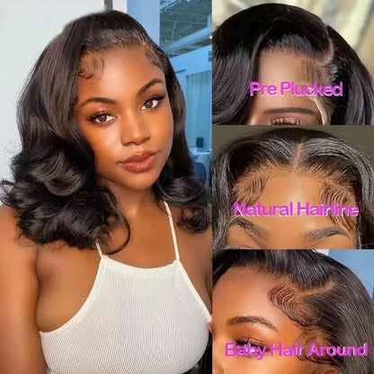 Elegant Water Wave 5x5 Closure Glueless Wig made from Brazilian Remy Raw Hair, showcasing a stunning body wave texture.