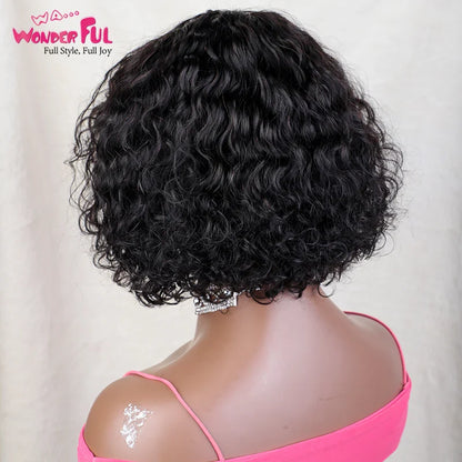 Elegant display of the Brazilian Jerry Curl Bob Wig with bangs, exemplifying luxury and style for modern Black women.