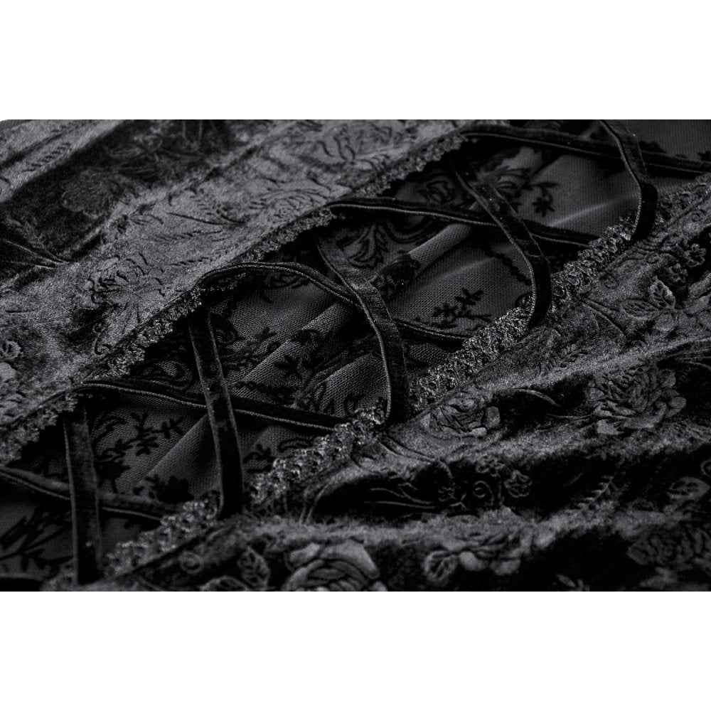 Close-up of the intricate lace design and flared sleeve detail of the Dark In Love Alora Off Shoulder Dress, ideal for luxurious occasions.