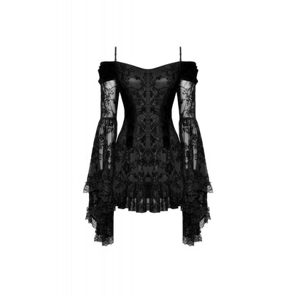 Model wearing the Dark In Love Alora Lace Dress, paired with elegant accessories, portraying an upscale look for evening events and gatherings.