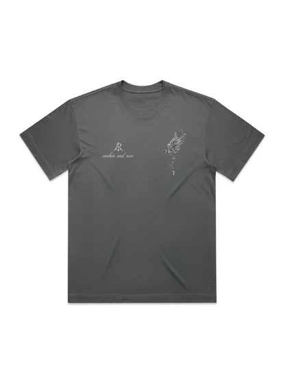 Fallen Angel Oversized T-Shirt by Anchor and Rose Apparel in heavyweight cotton, showcasing a stylish boxy fit, ideal for modern luxury fashion.