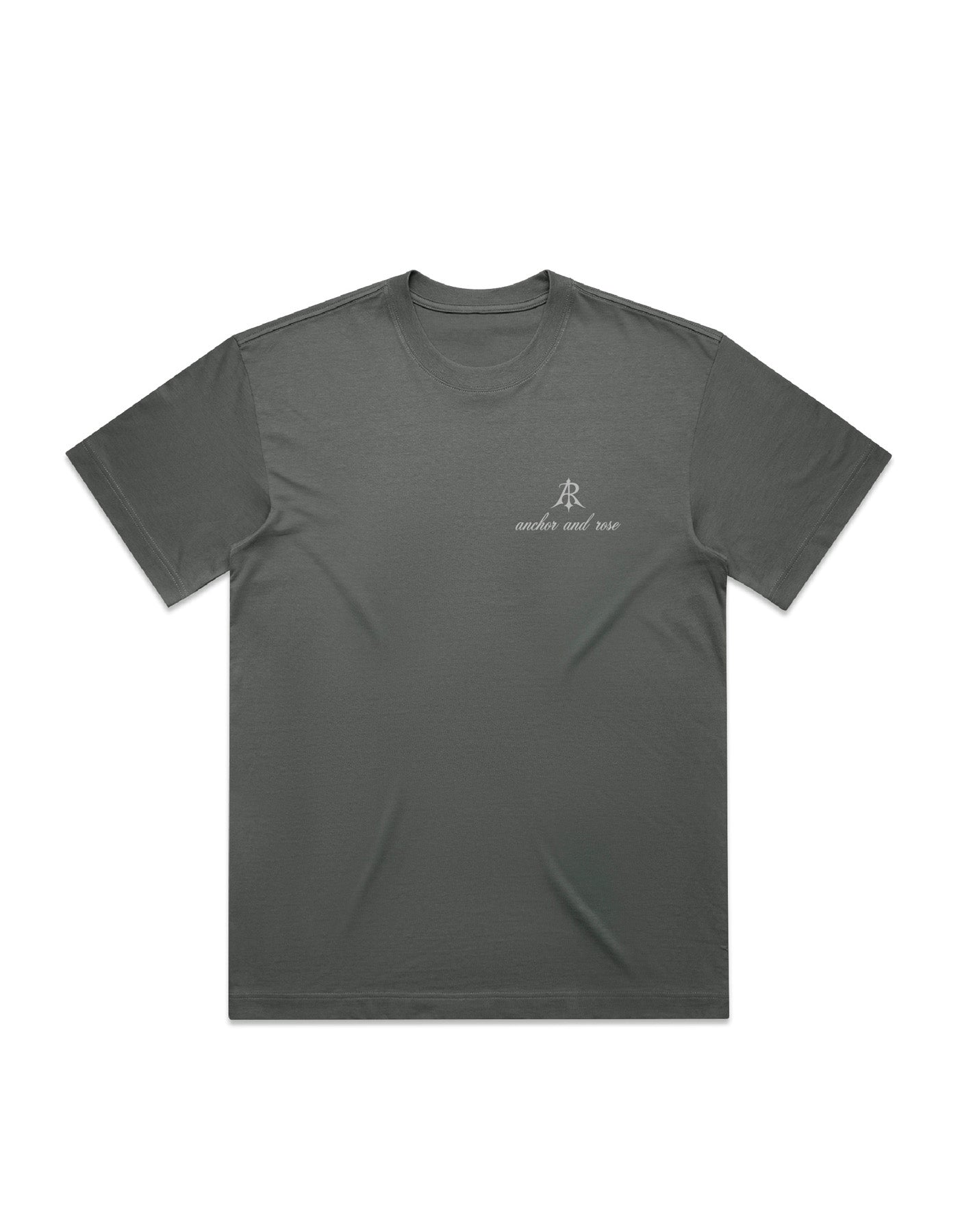 Luxury oversized script box t-shirt by Anchor and Rose Apparel in soft combed cotton, featuring a stylish oversized fit.