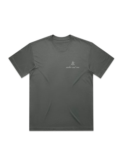 Luxury oversized script box t-shirt by Anchor and Rose Apparel in soft combed cotton, featuring a stylish oversized fit.