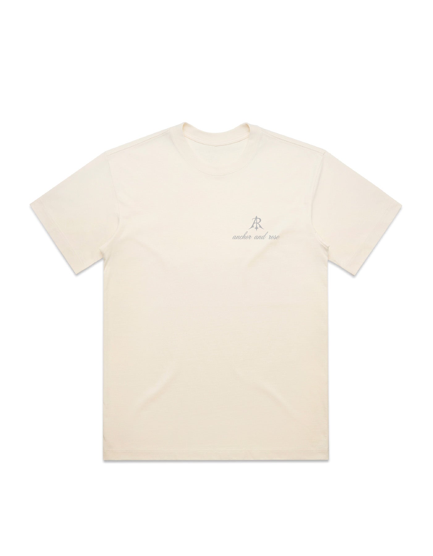Elegant oversized fit t-shirt with a wide neck, perfect for a luxurious casual look, made by Anchor and Rose Apparel in premium 100% combed cotton.