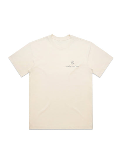 Elegant oversized fit t-shirt with a wide neck, perfect for a luxurious casual look, made by Anchor and Rose Apparel in premium 100% combed cotton.