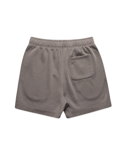 Elegant design of Crest Relaxed Faded Sweat Shorts featuring an elastic waistband and tonal drawcord, by Anchor and Rose Apparel.