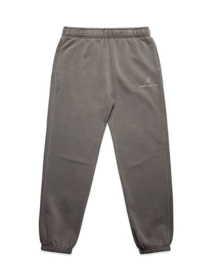 Elegant and sustainable Faded Relaxed Script Joggers by Anchor and Rose Apparel, designed in a mid-weight cotton blend for a relaxed silhouette.
