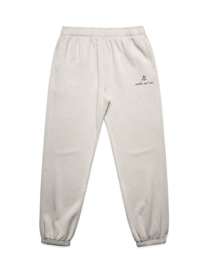 Luxurious Faded Relaxed Script Joggers from Anchor and Rose Apparel, showcasing eco-friendly cotton blend fabric with a soft, stylish design.