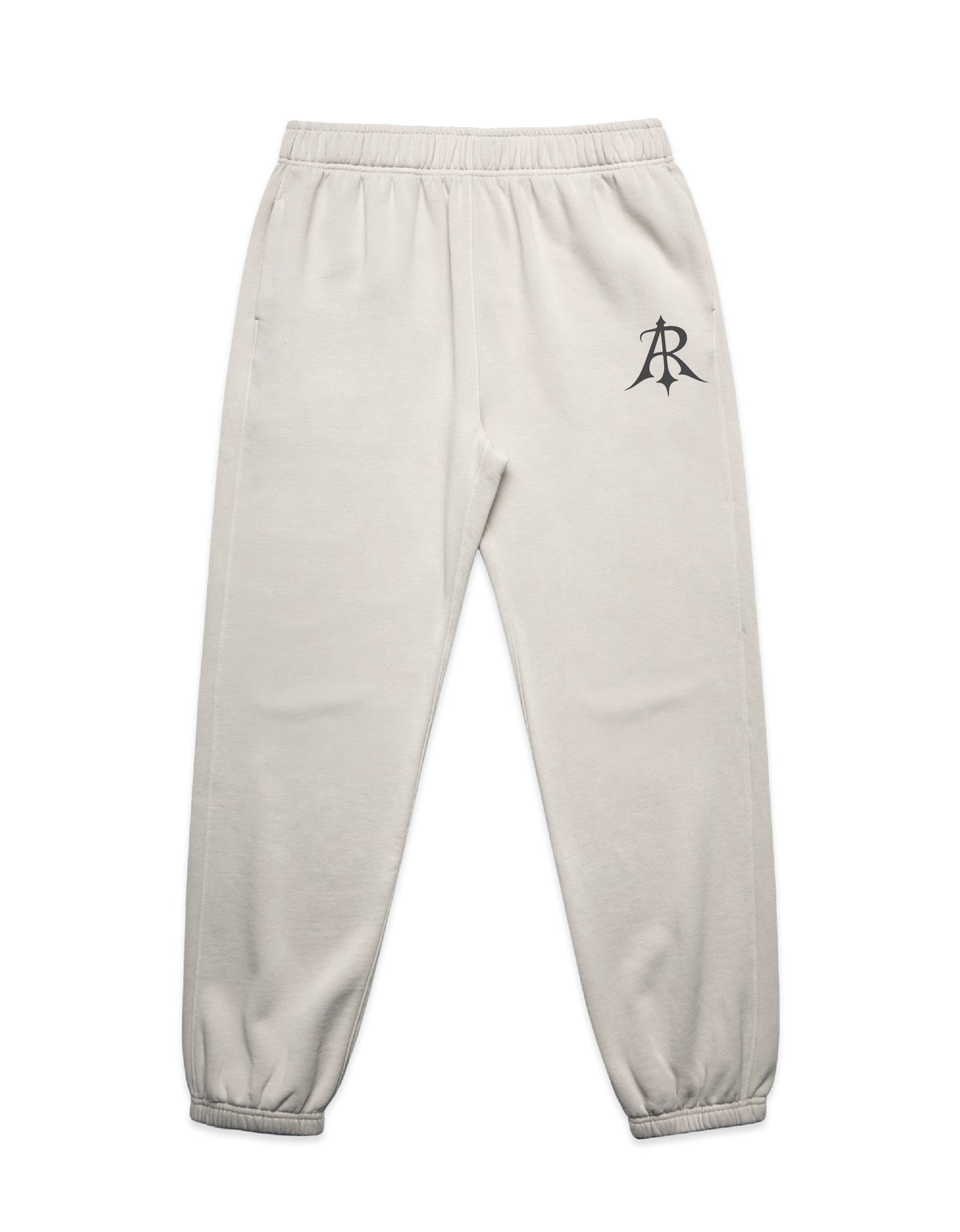 Close-up view of Anchor and Rose Apparel Crest Joggers featuring the tonal internal drawcord and stylish side pockets.