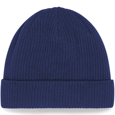 Luxury organic cotton beanie featuring a double layer knit for warmth, in elegant style.