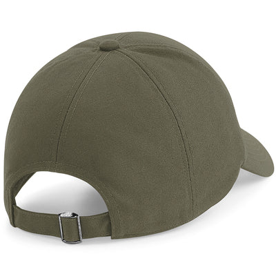Luxury Organic Cotton 6-panel cap featuring a structured front and pre-curved peak, elegant design by Earth Wardrobe.