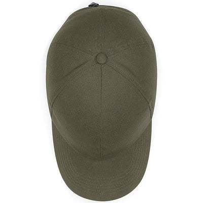 Side profile of the Luxury Organic Cotton cap with structured front and adjustable strap, showcasing premium quality craftsmanship.