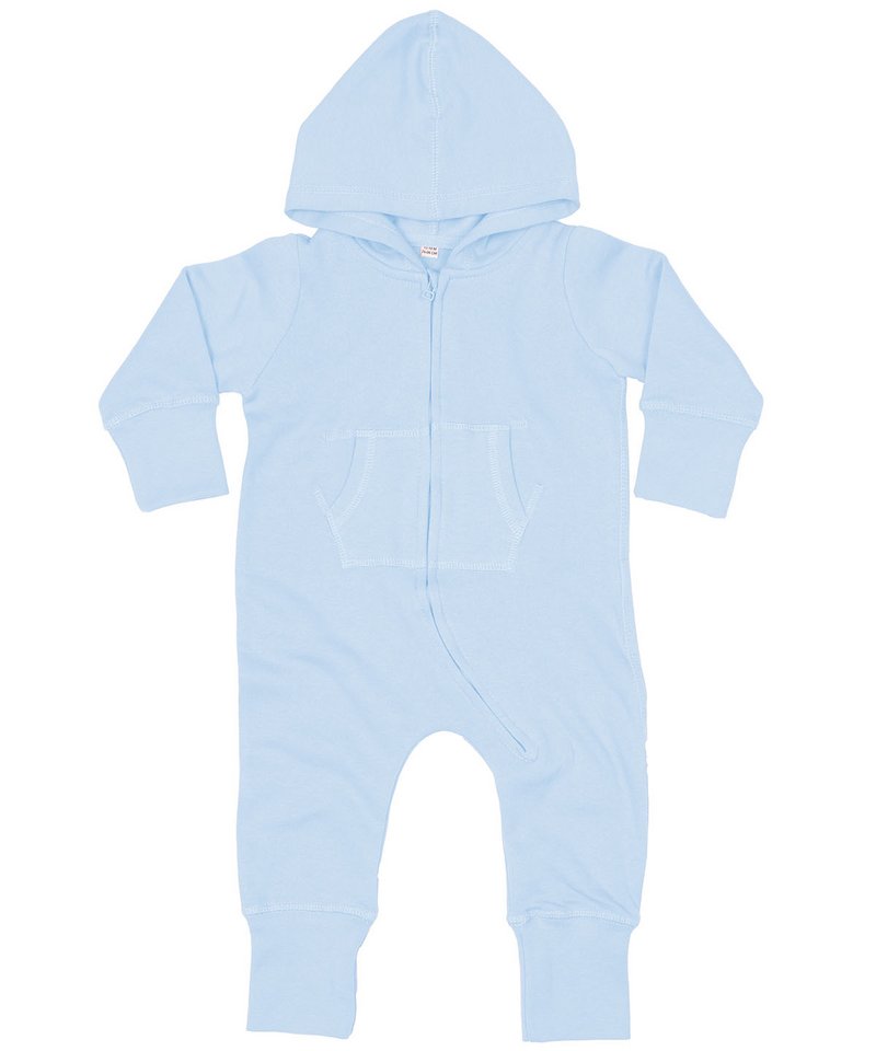 Luxurious organic cotton all-in-one suit for babies and toddlers, featuring a soft fleece design and 3/4 length zip for effortless dressing, available for ages 6-24 months with extra long cuffs and seam-free back.