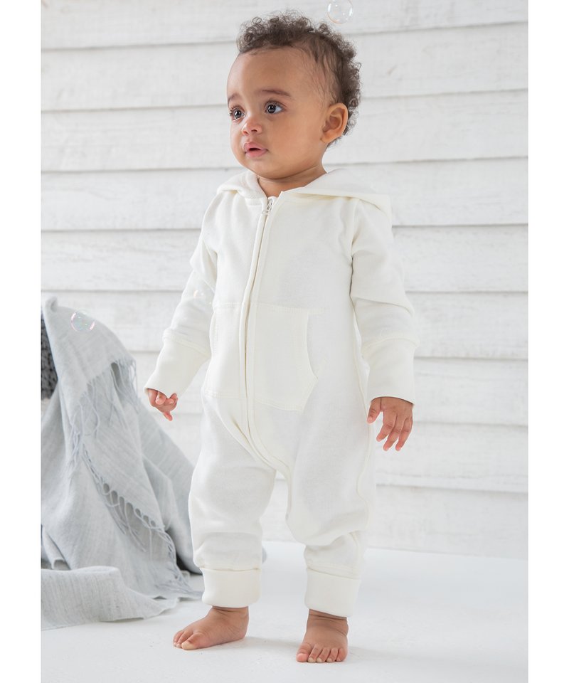 Luxurious Organic Cotton All-in-One Suit for Babies and Toddlers, featuring plush fleece interior, available in sizes 6-24 months, designed for comfort and ease of dressing.