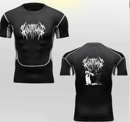 Stylish short-sleeve athletic wear in sleek black, featuring unique back design, tailored for utmost flexibility and movement in workouts.