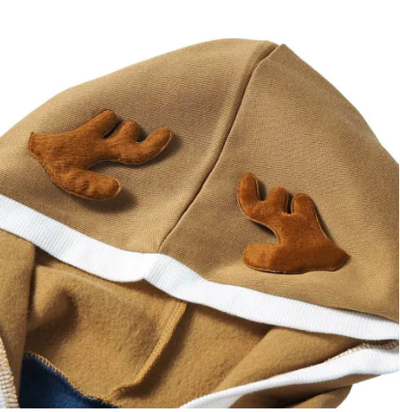 Luxurious Reindeer Hoodie featuring festive patterns, best suited for winter style and Christmas festivities.