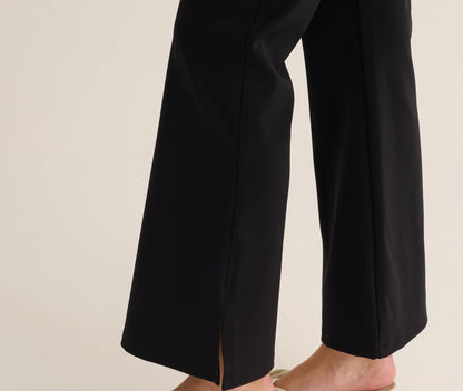 Black soft hi-stretch kick flare leggings